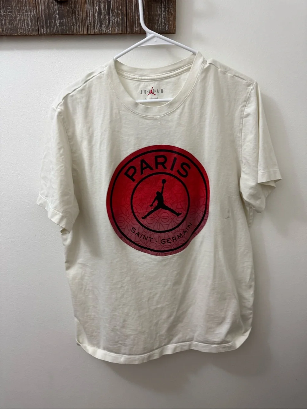 Jordan Tee with Red Jumpman and Gray Lettering